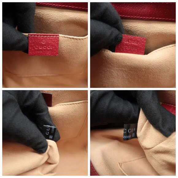 100% Authentic GUCCI Ophidia Top Handle Red Canvas Satchel - Picture 11 of 12